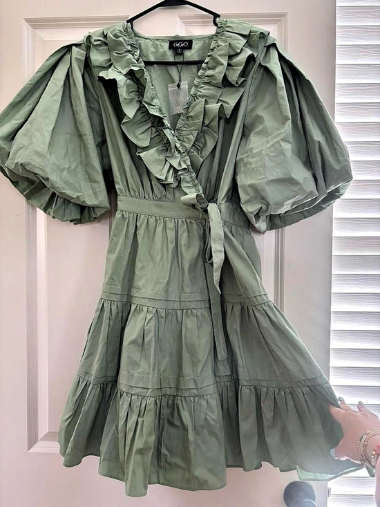 Gigio Dresses & Skirts - GiGiO Ruffle Mini Dress in Green NWT